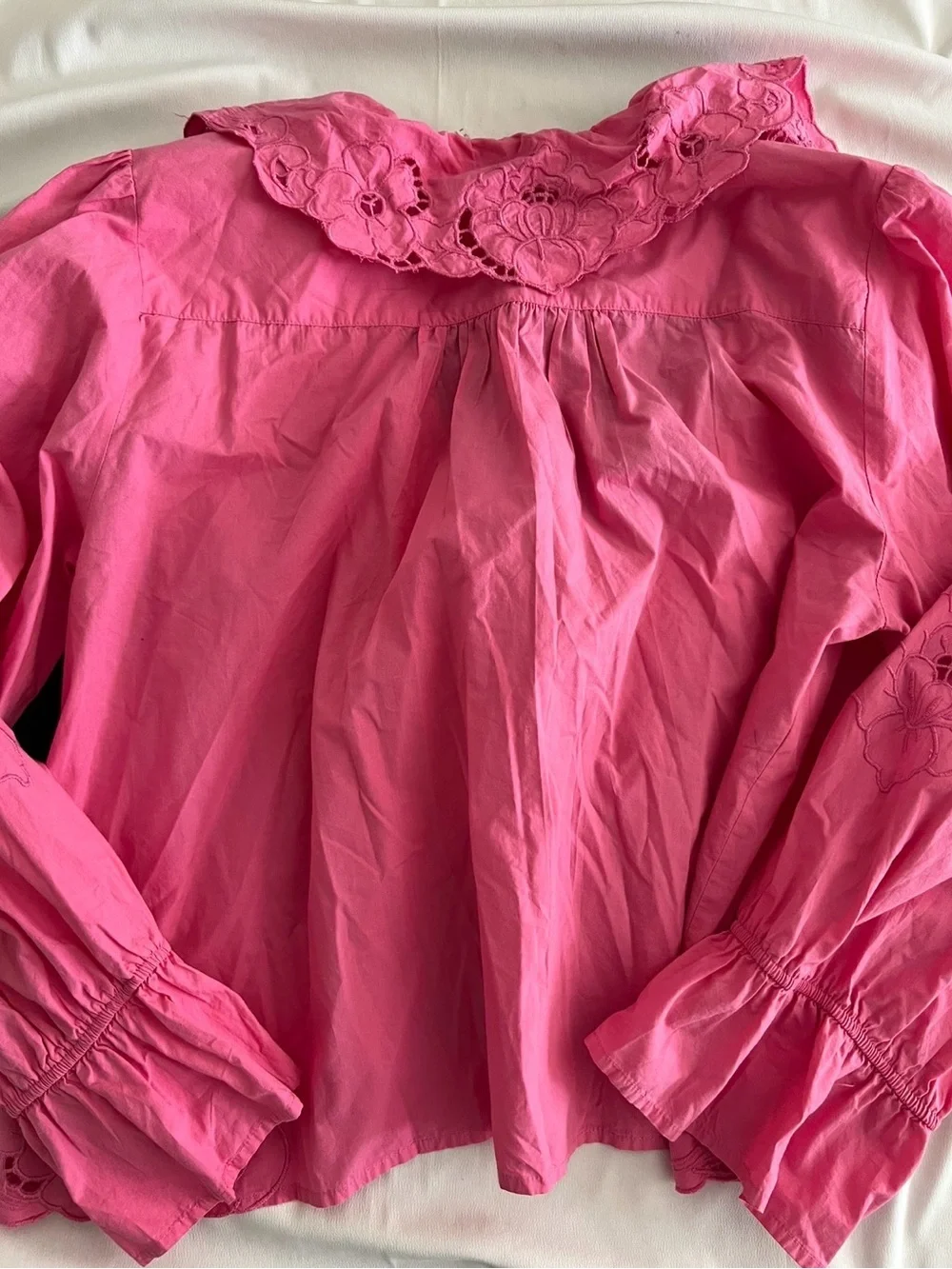 Free People Bubblegum Maisie Cutwork Blouse  🏄🏻‍♀️🥥